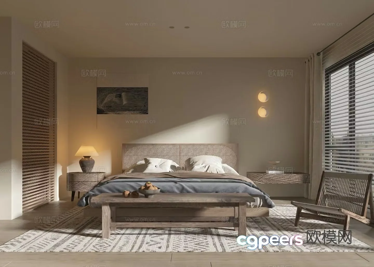 Medieval style bedroom master bedroom 3d model