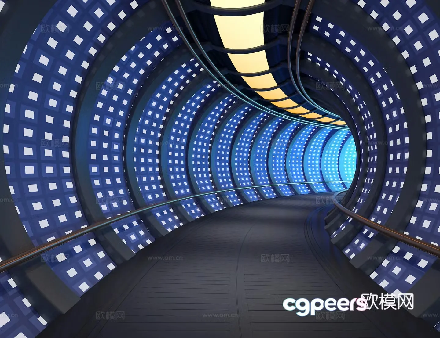 3d model of science fiction corridor