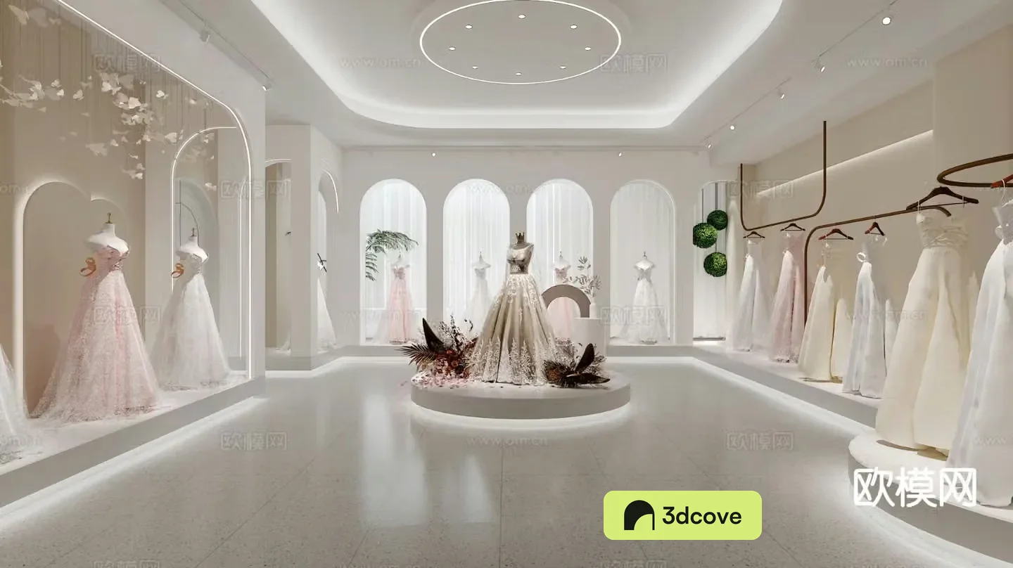 Modern wedding shop fitting room