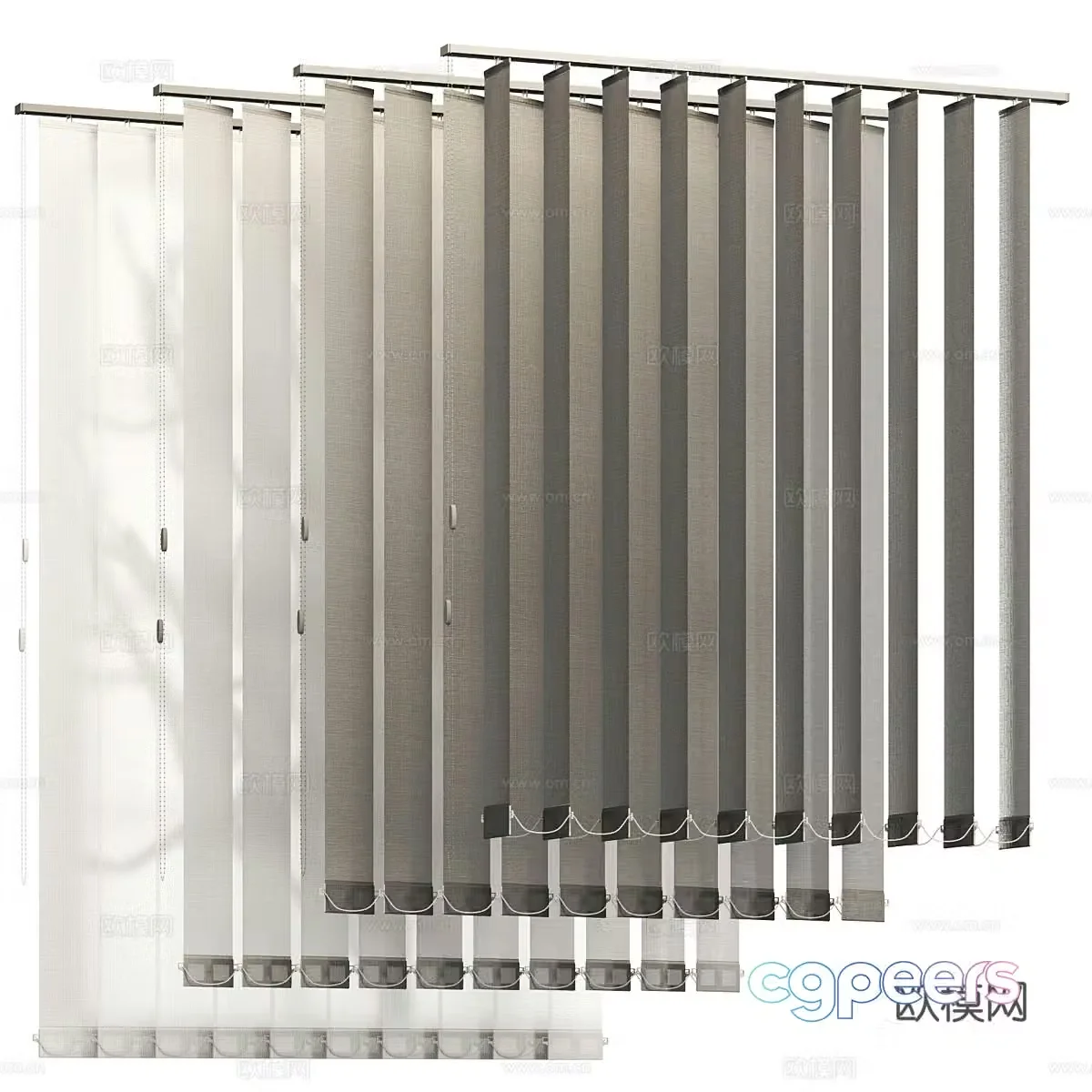 Modern Italian fabric dream curtain venetian blind 3d model