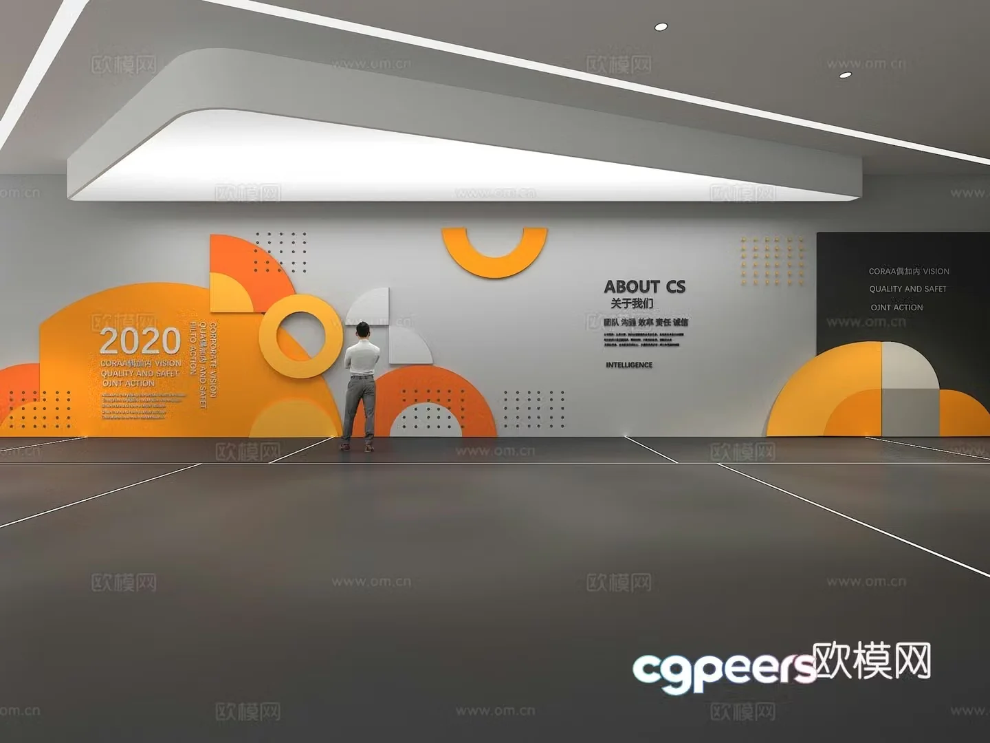 Cultural wall Corporate culture wall Display wall Classroom Exhibition hall Campus culture Corridor 3D model