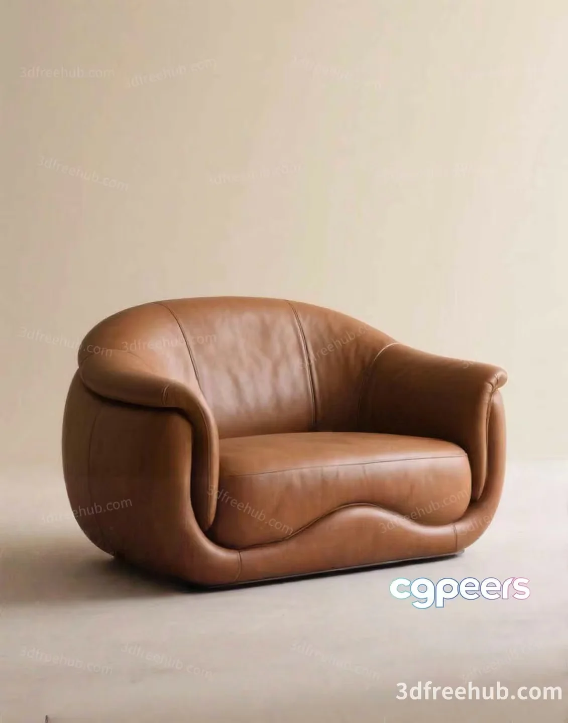 A Leather Couch 3D Model – 22706 – VRAY Render