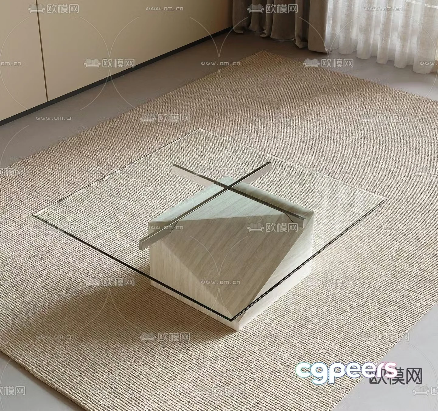 Glass coffee table 3d model
