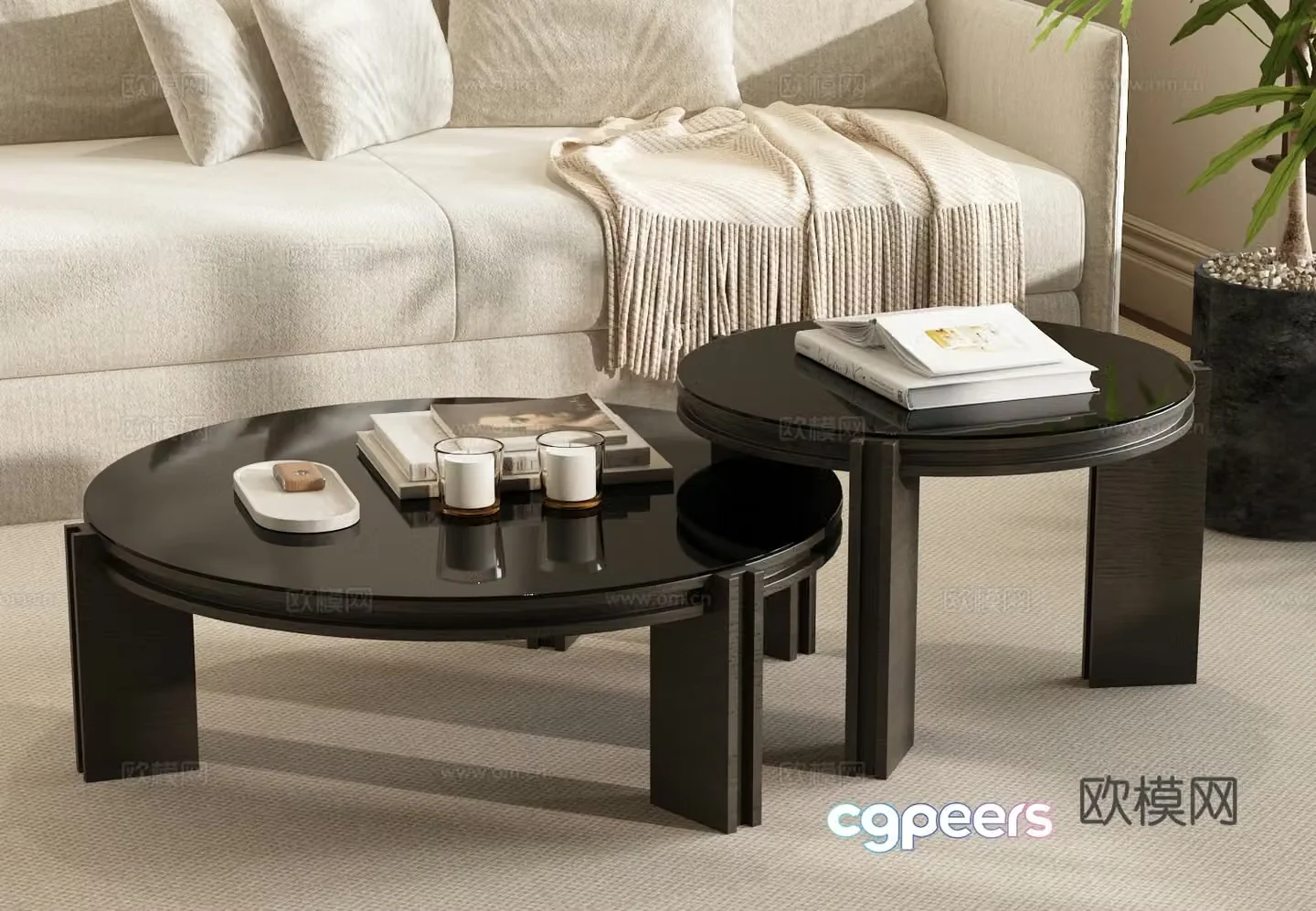 Modern coffee table combination Italian coffee table combination Modern coffee table 3D model