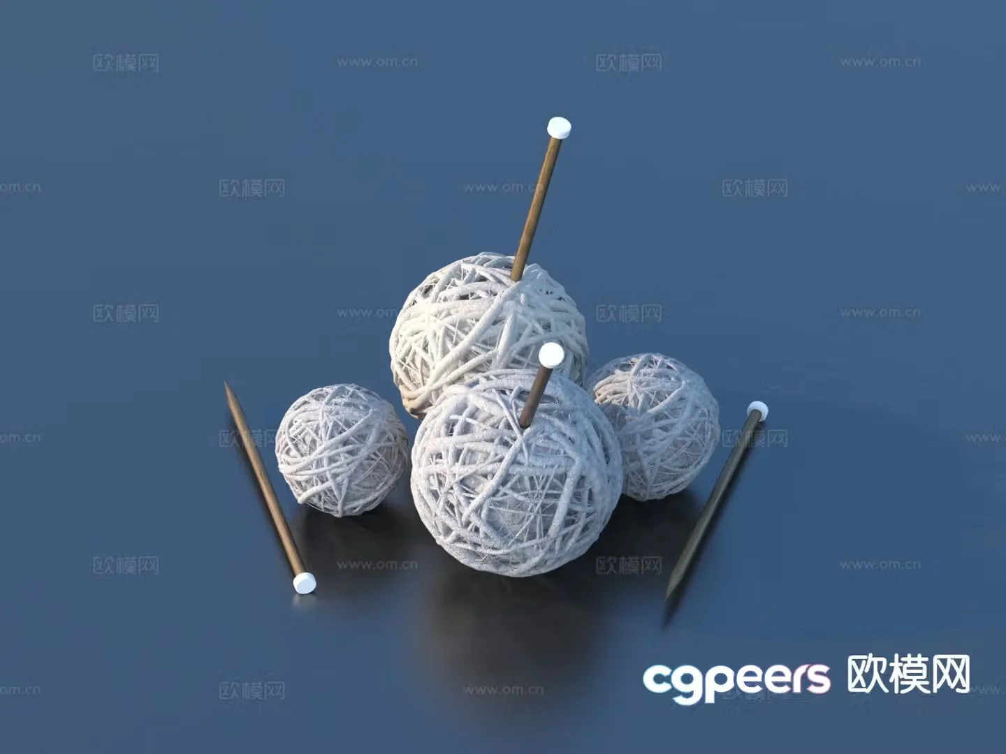 Yarn ball pin 3d model