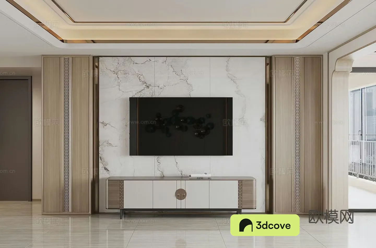 New Chinese TV background wall