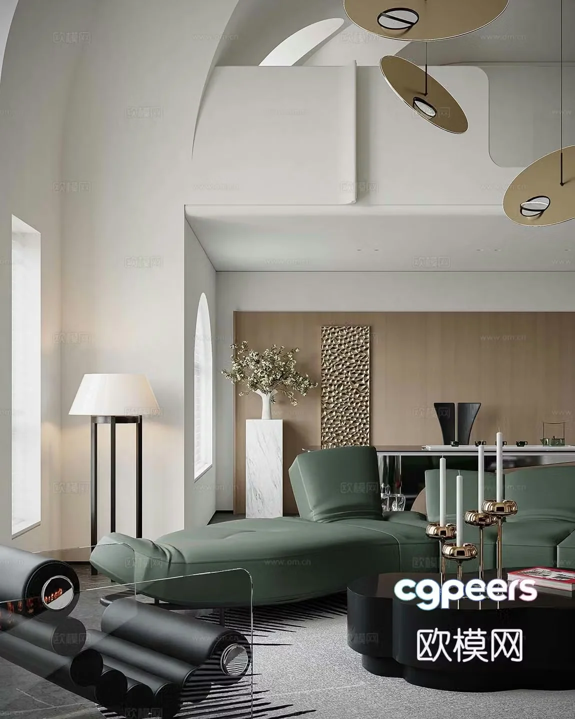 Modern sectional sofa 3d model