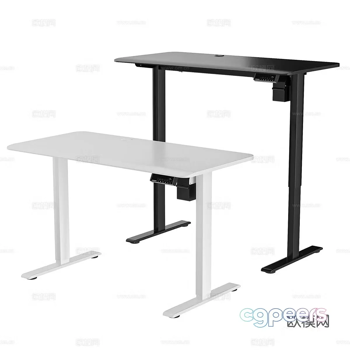 Modern Cougar Mossa lift desk 3d model