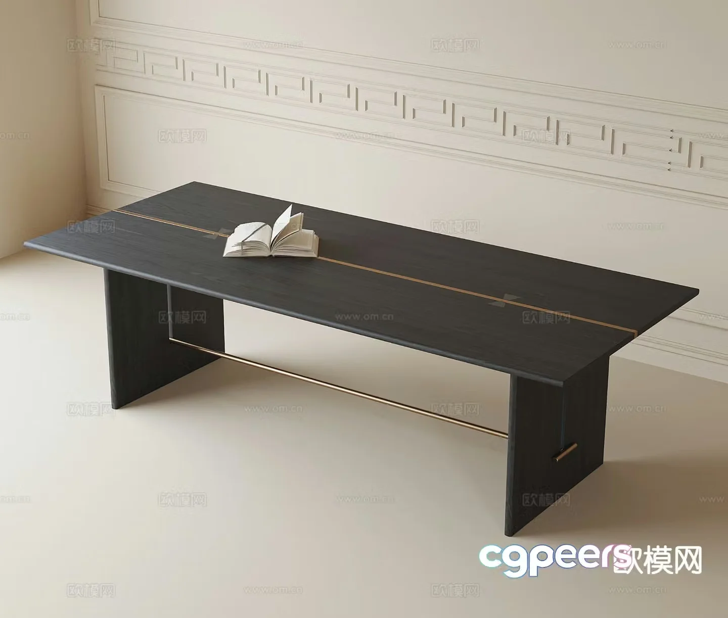 modern desk writing desk 3d model