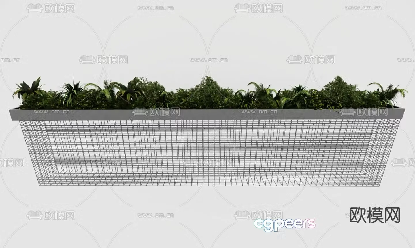Metal frame plant flower box 3d model