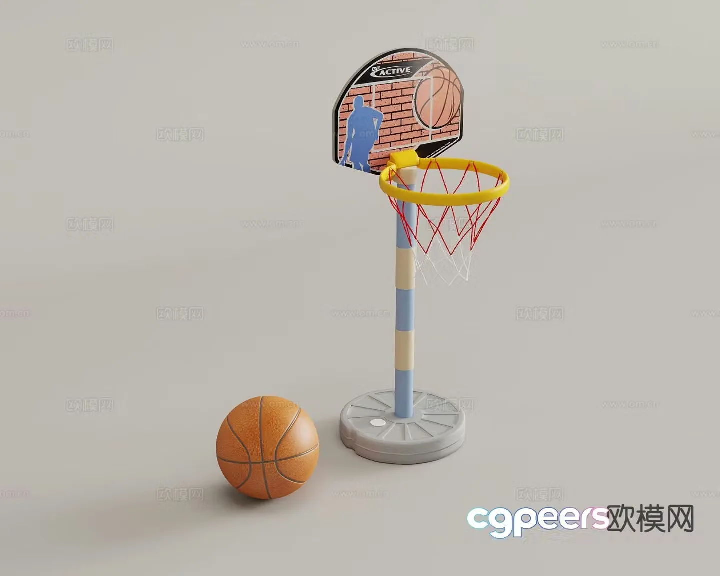 Modern children’s toys basketball basketball stand 3d model