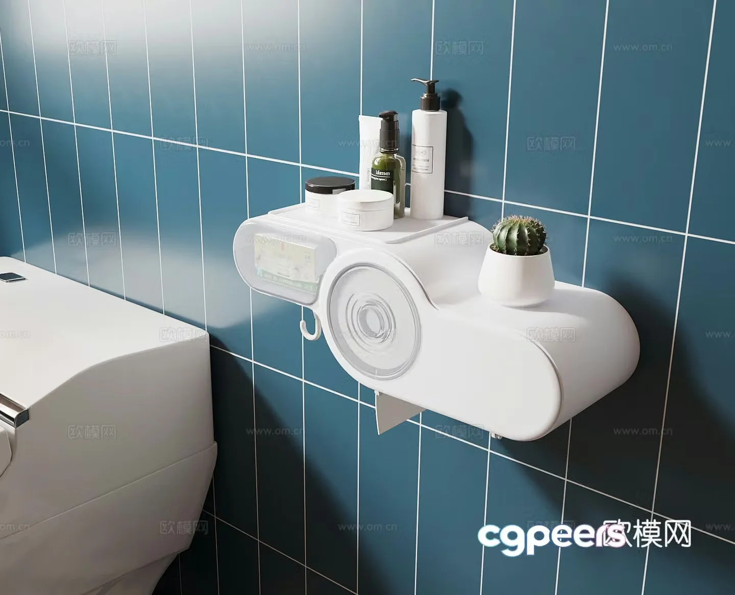 Modern wall-mounted tissue box cardboard box 3d model
