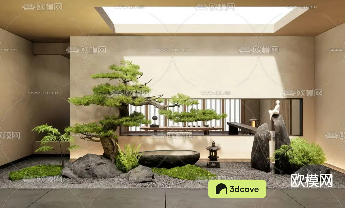 Indoor landscape plant landscaping flowing water bowl