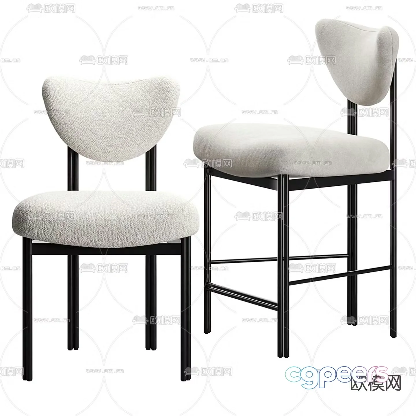 cooper chair chair dining chair high stool 3d model