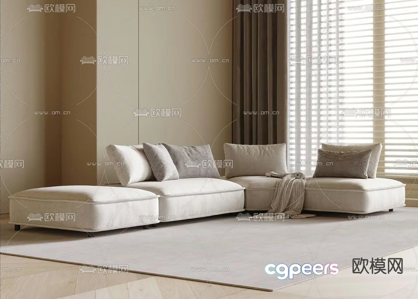 Corner sofa multi-person sofa 3d model