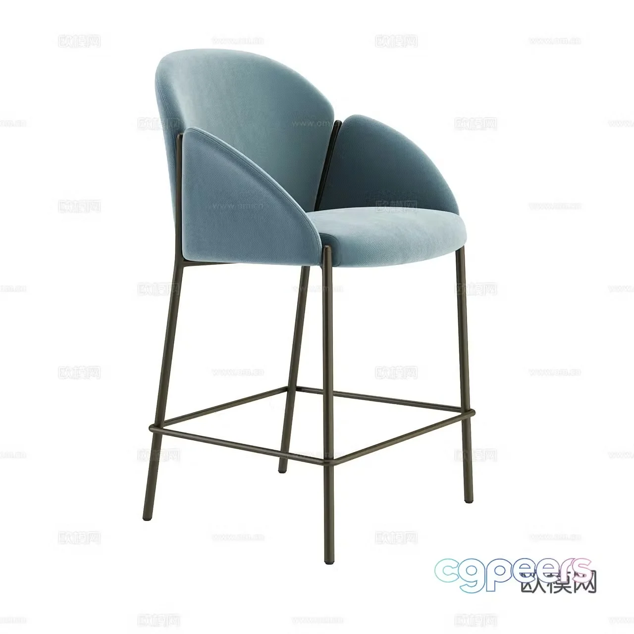artifort modern bar chair Italian bar chair fabric bar chair simple bar chair 3d model