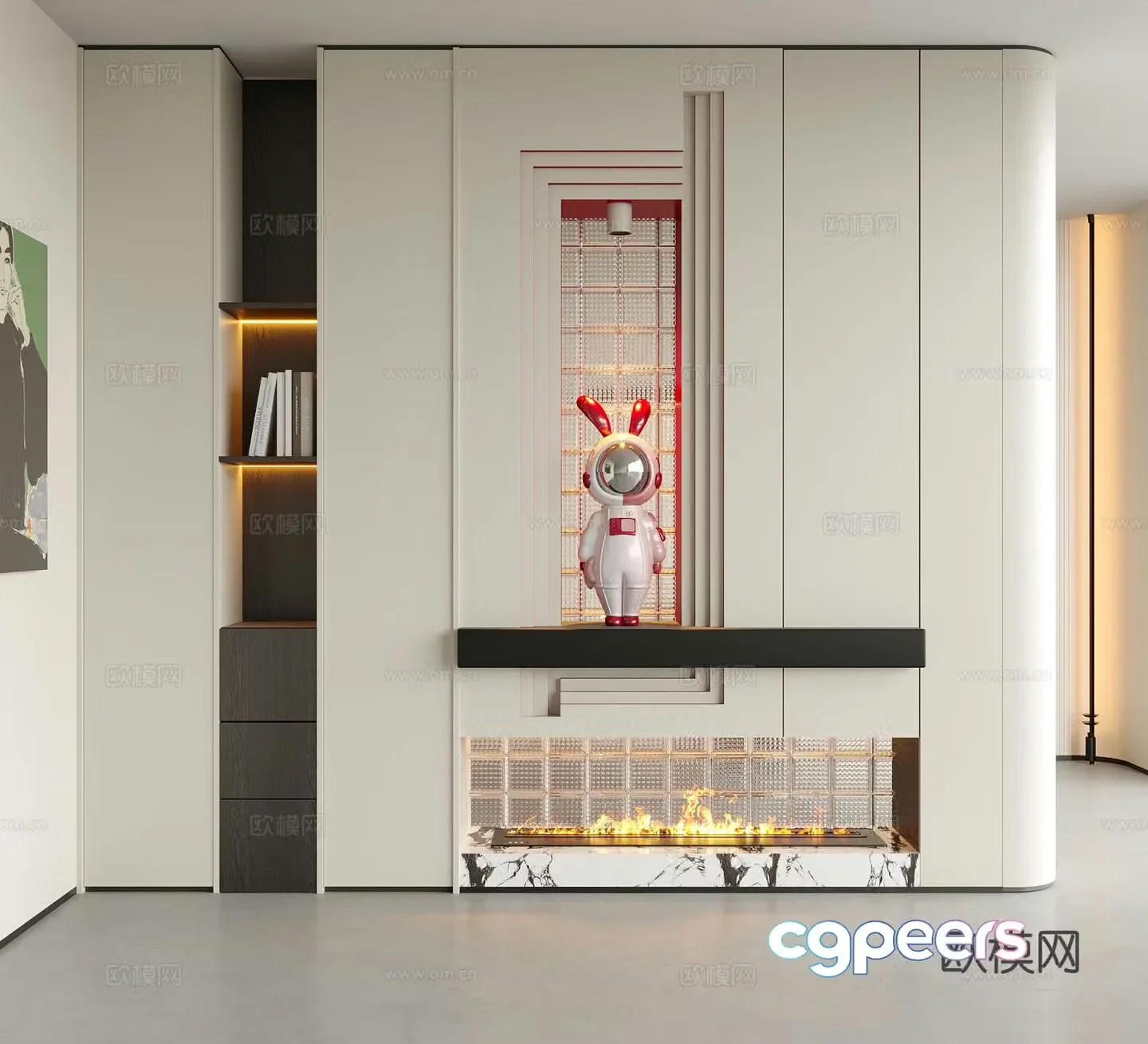 Modern decorative entrance door entrance door partition sculpture ornament 3D model