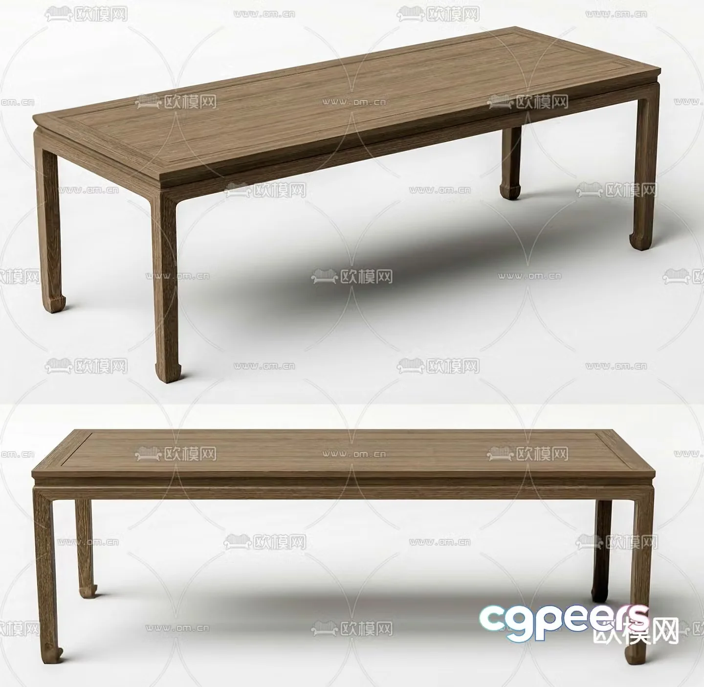 Chinese dining table long dining table 3d model