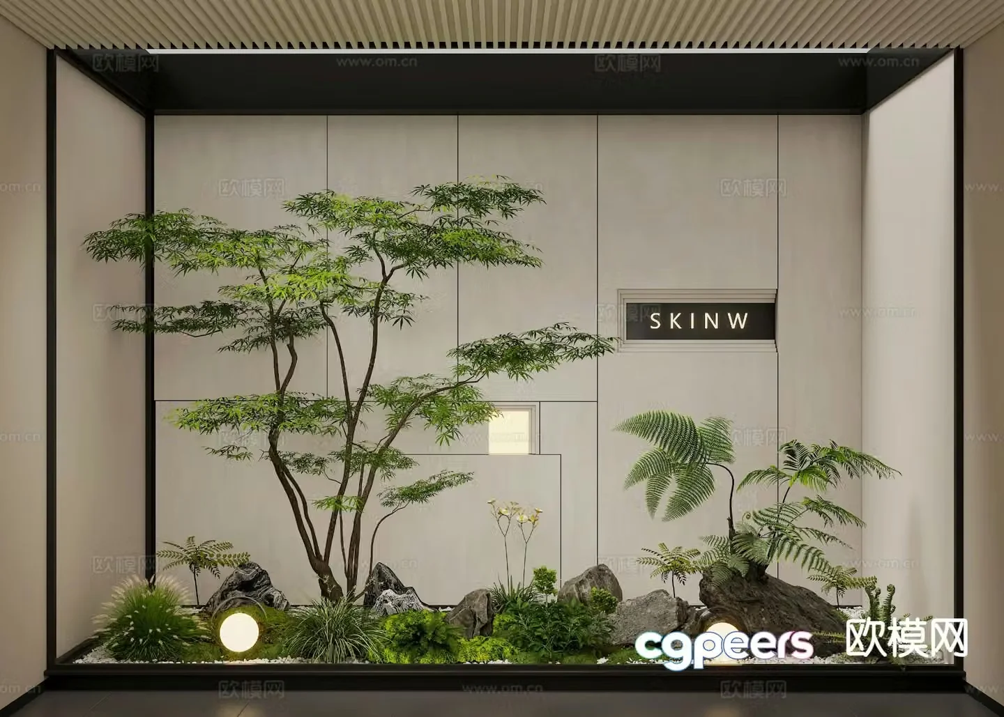 Interior landscape courtyard landscape 3d model