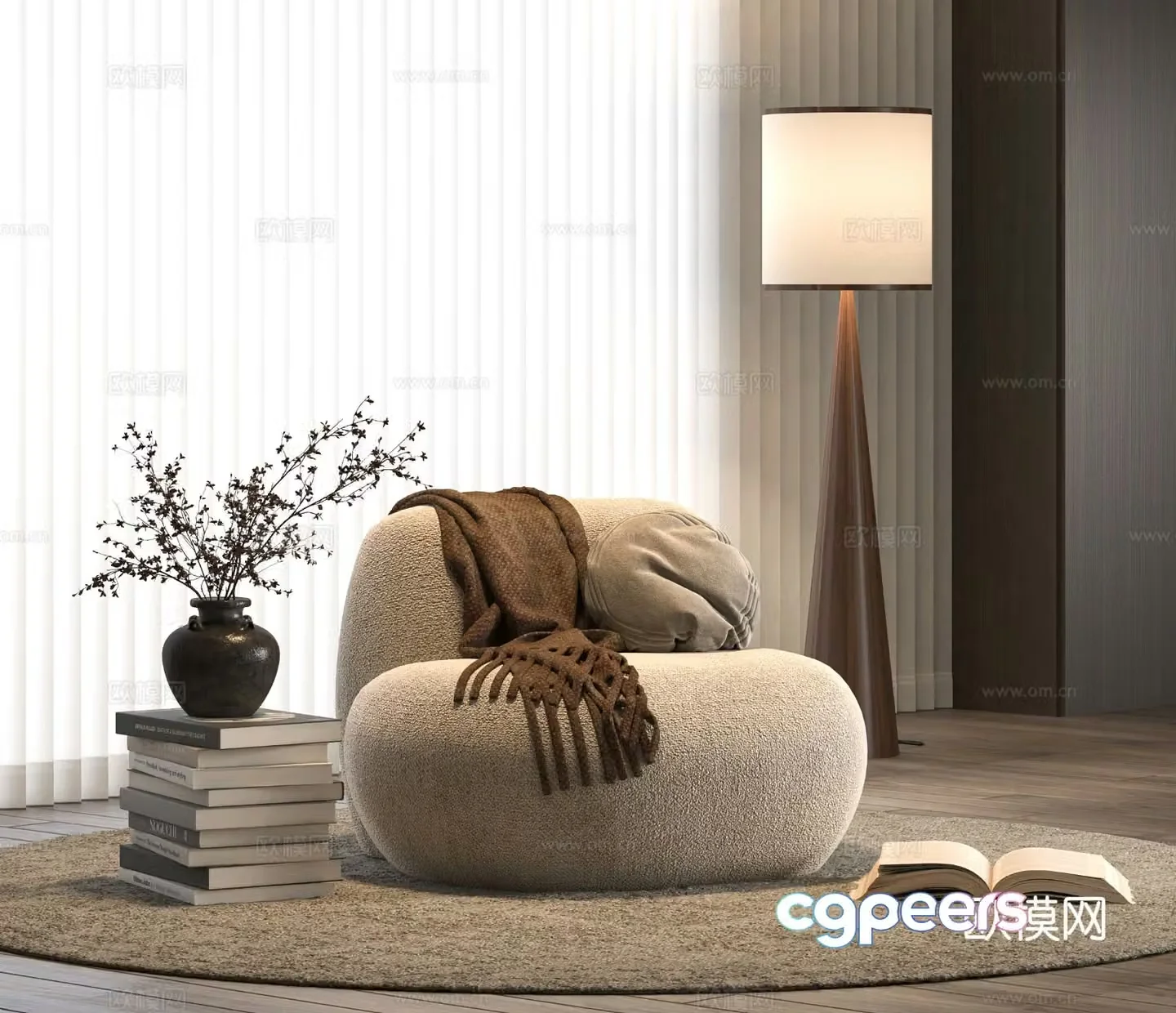 Medieval style lazy sofa 3d model