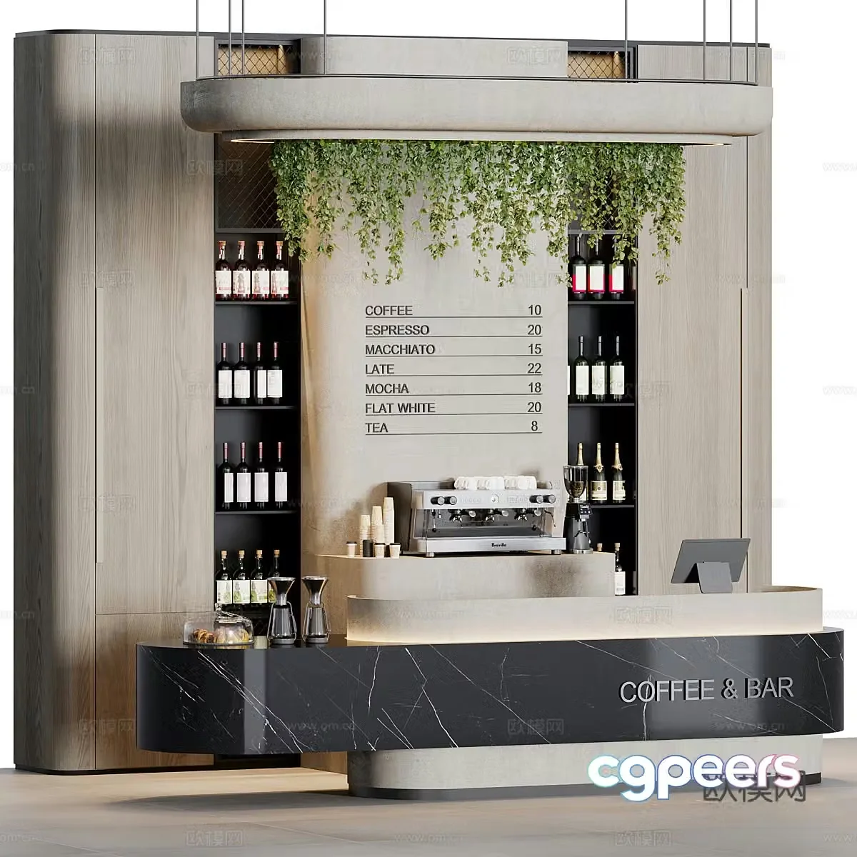 Modern coffee bar 3d model