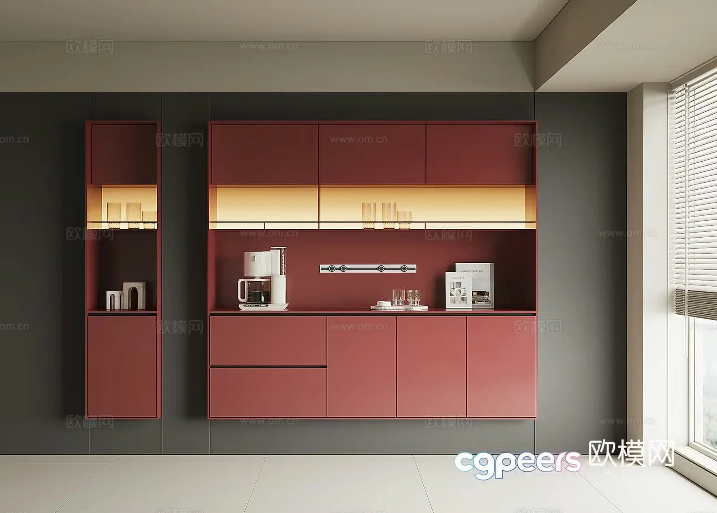 Modern wine cabinet sideboard 3D model