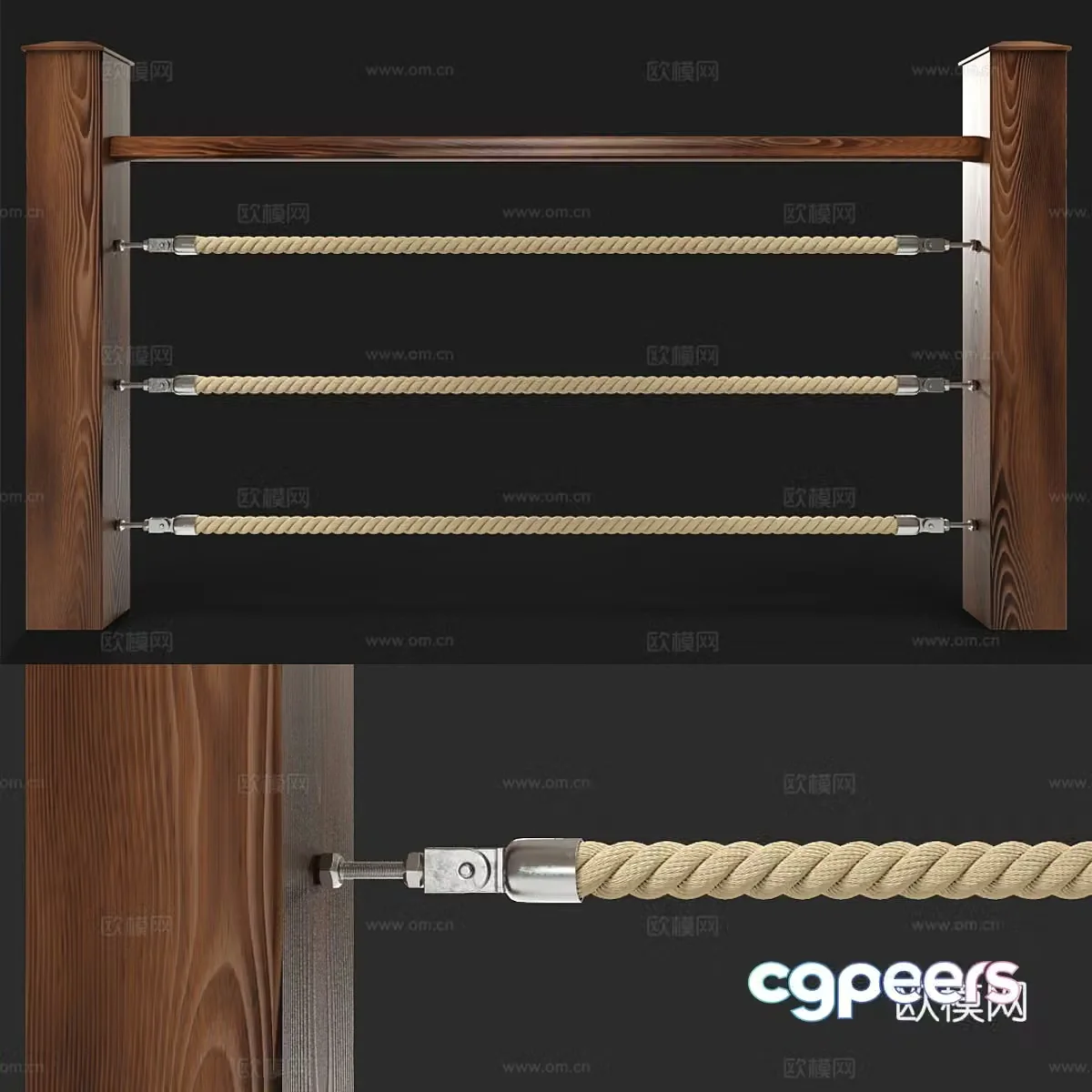 New Chinese rope fence 3d model