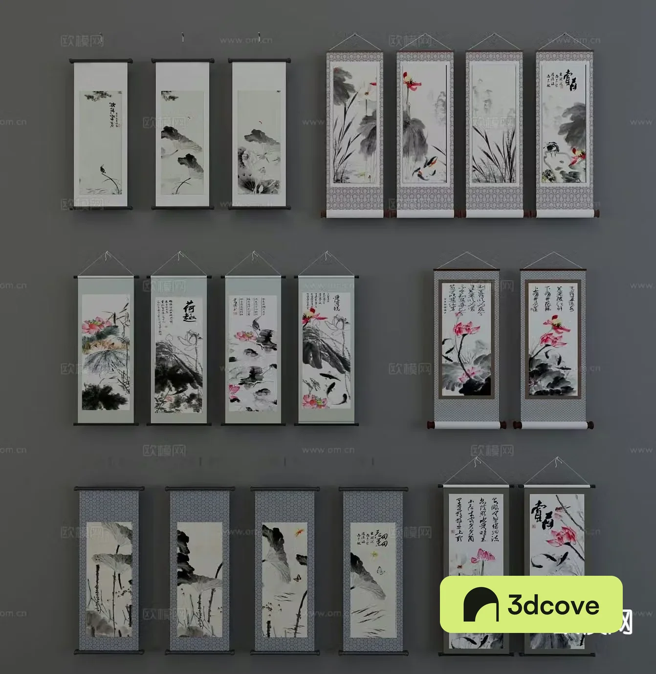 New Chinese style ink painting lotus hanging painting