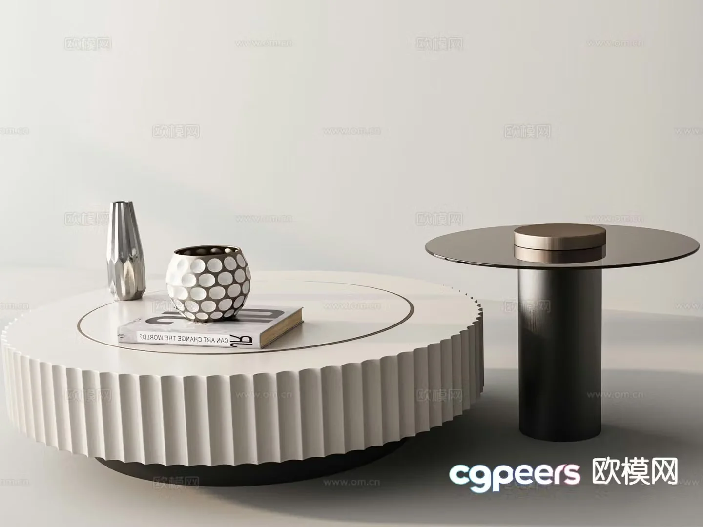 Modern double coffee table 3d model