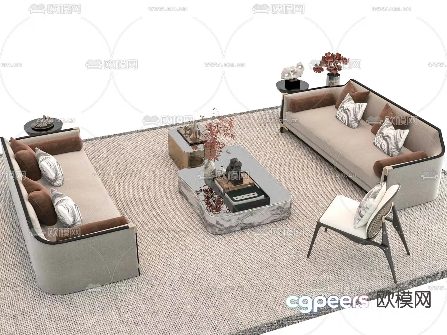 New Chinese sofa coffee table 3D model