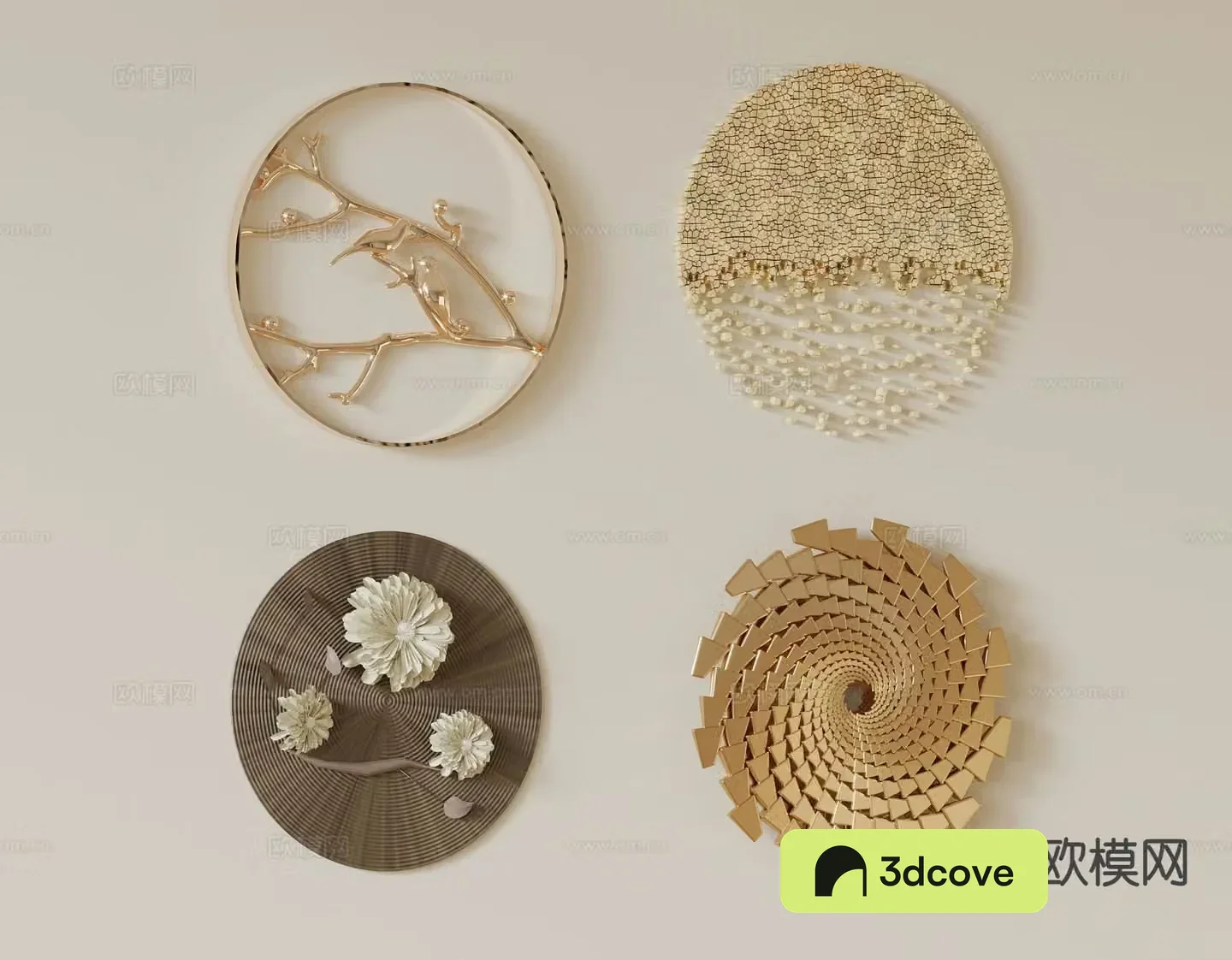New Chinese style hanging decorations round wall decorations metal pendants