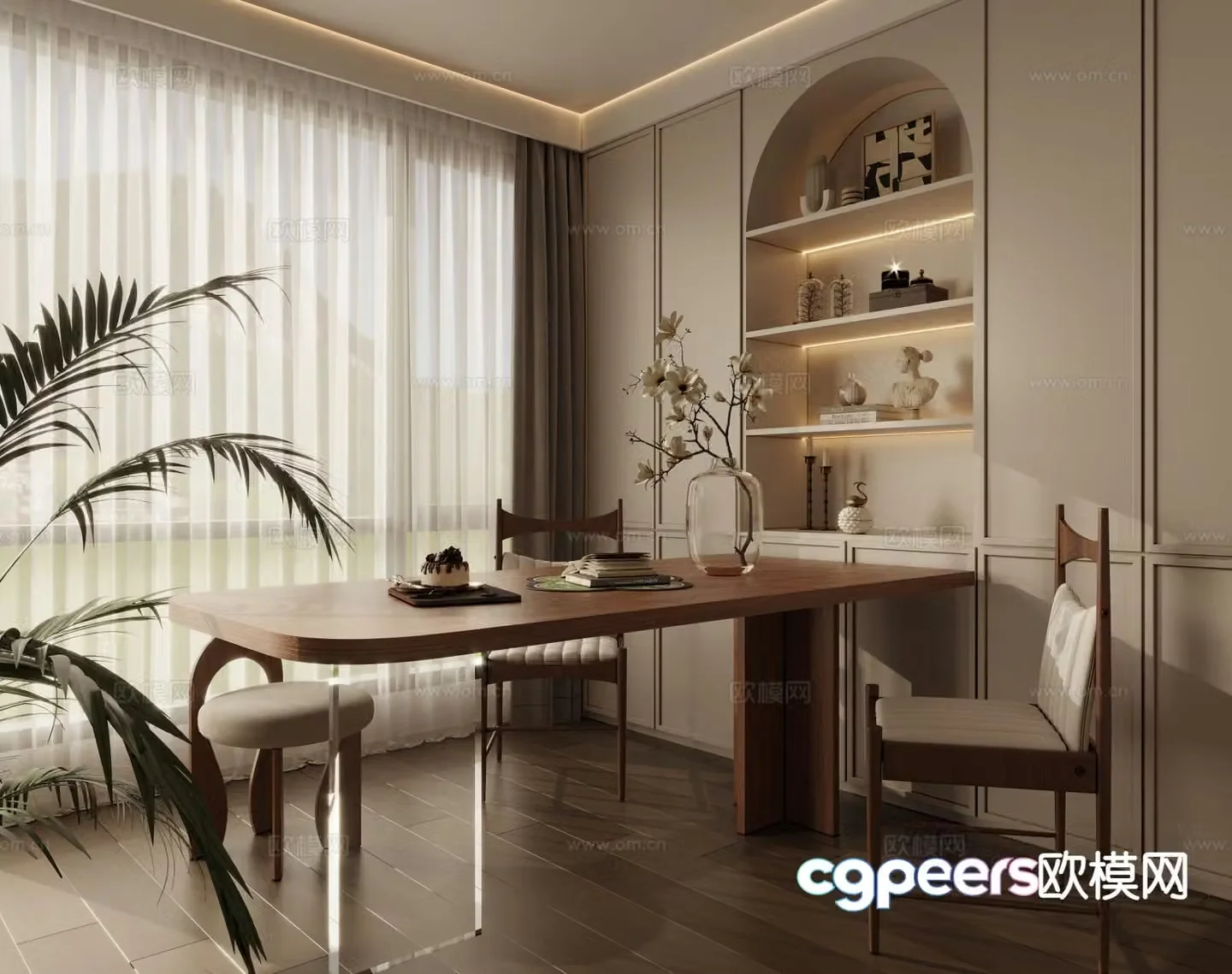 French tea room tea tasting area 3d model