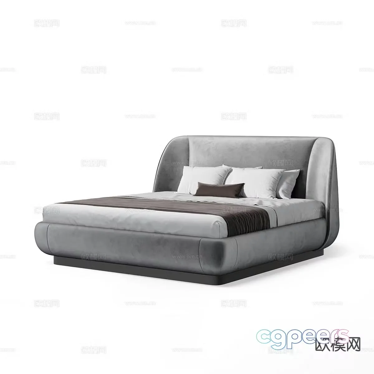 Modern double bed 3d model