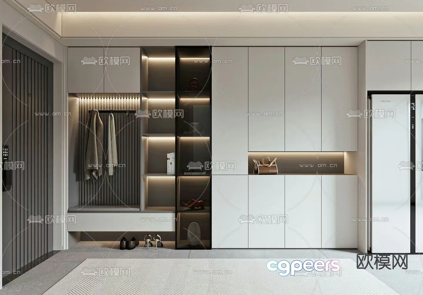 Home shoe cabinet shoe and hat cabinet 3d model