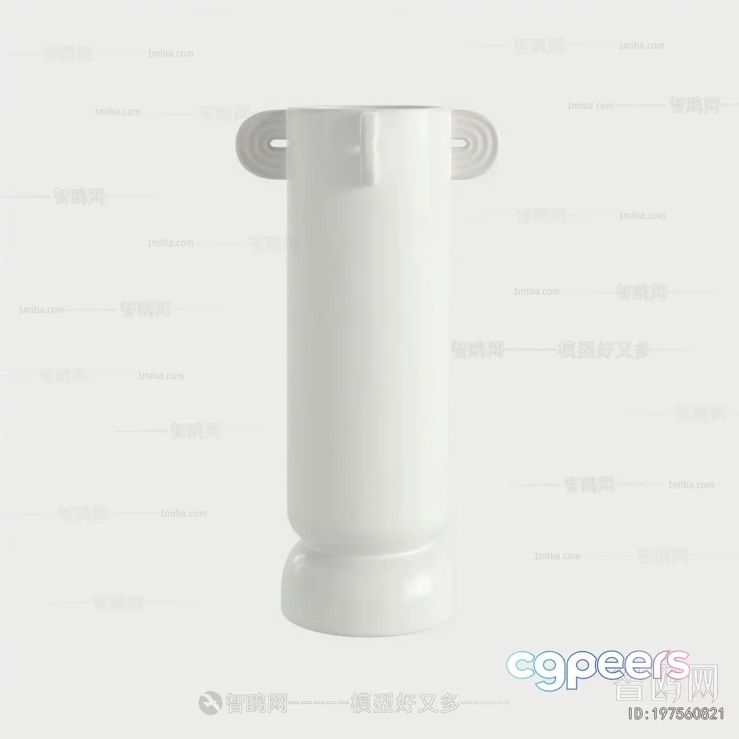 A White Plastic Object With A Handle 3D Model – 23246 – VRAY Render