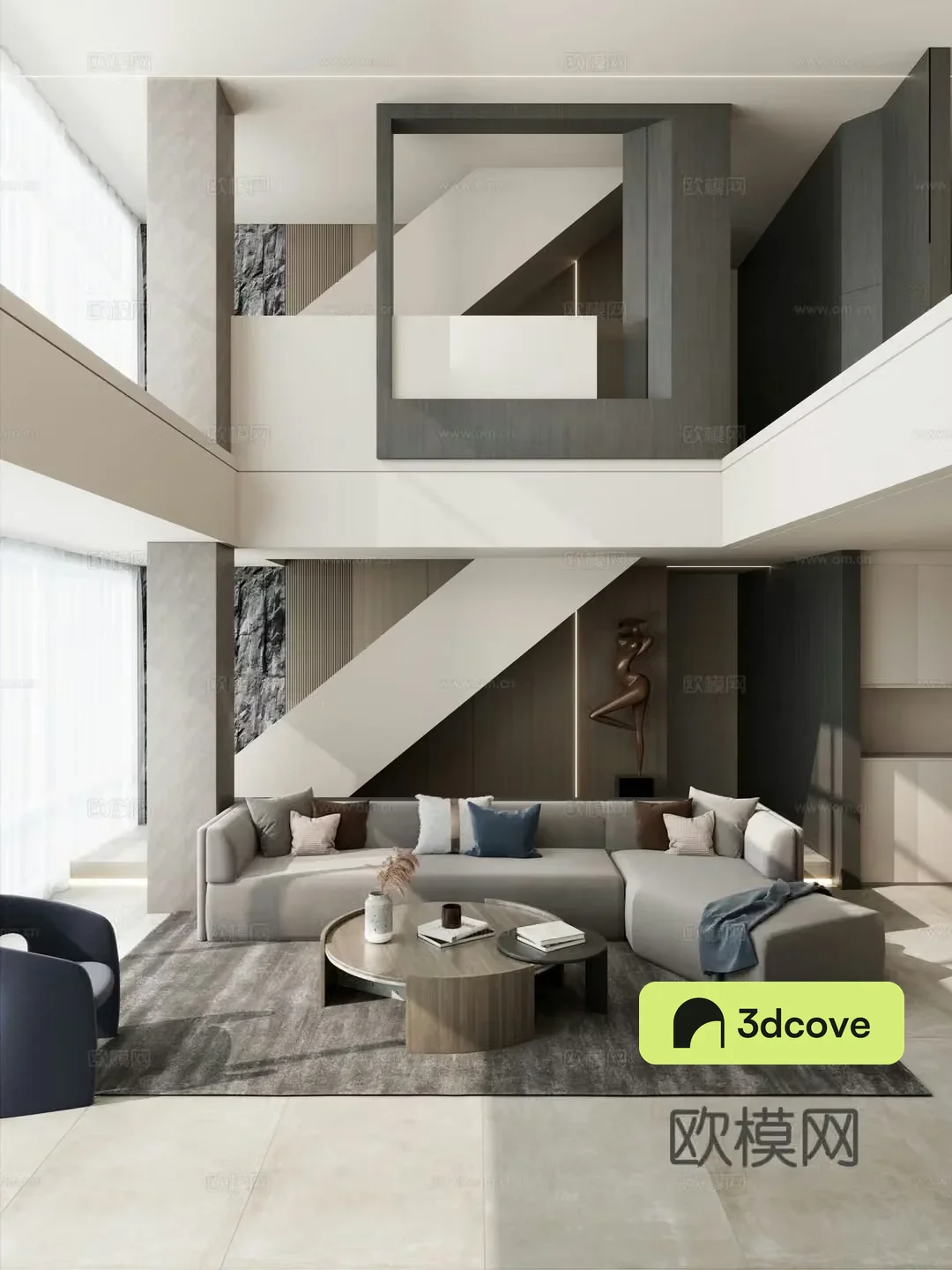 Italian duplex villa living room