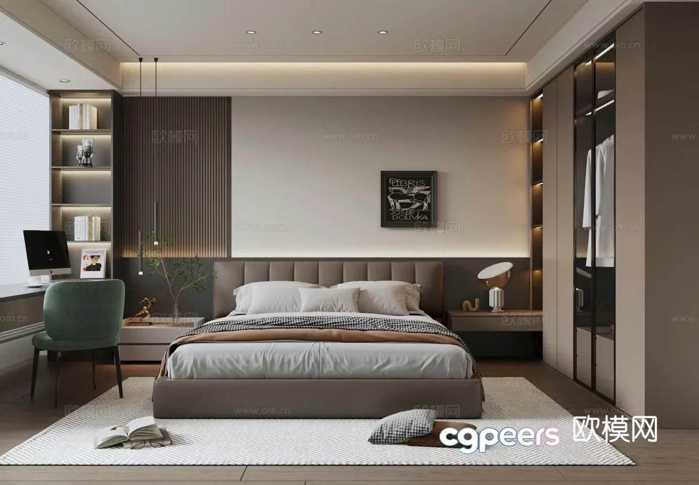 Italian style bedroom master bedroom 3d model