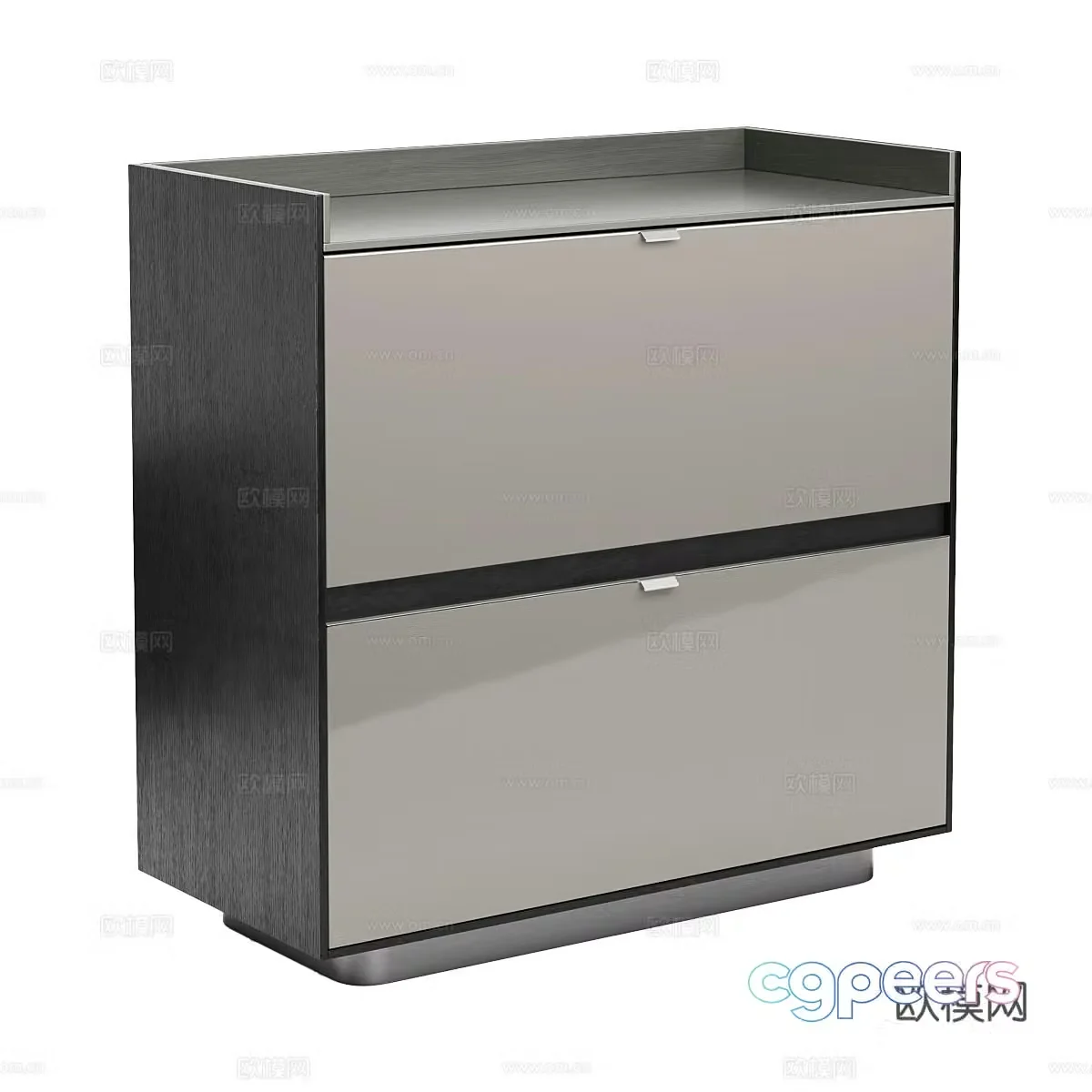 Square bedside table Simple bedside table Minimalist bedside table Drawer type Low cabinet Storage cabinet Install 3D model
