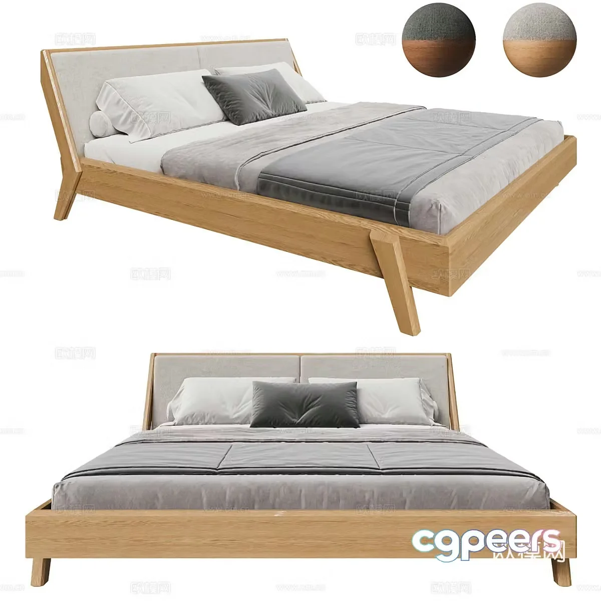 Double bed 3d model