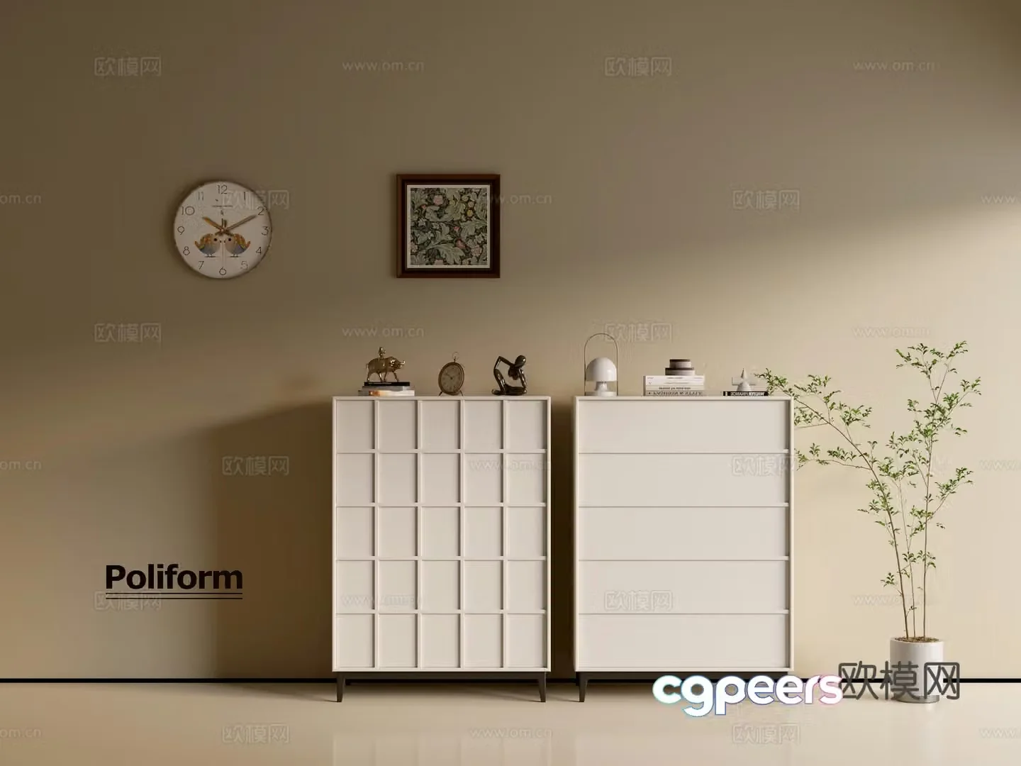 Modern cream wind chest of cabinet ins wind minimalist wind cabinet whole cabinet sideboard balcony cabinet 3d model