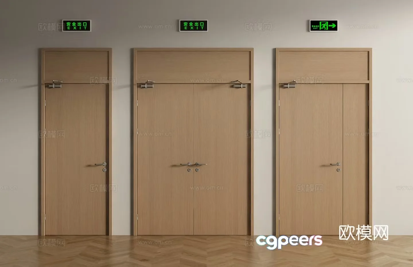 Modern fire door Fire door Double door Mother and child door Single door 3D model
