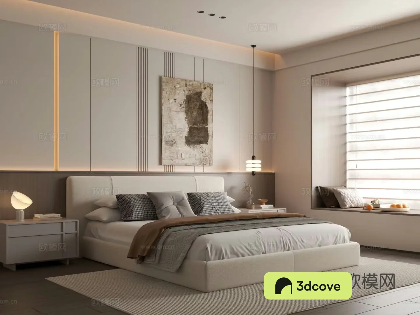 Modern bedroom Italian bedroom Background Wall