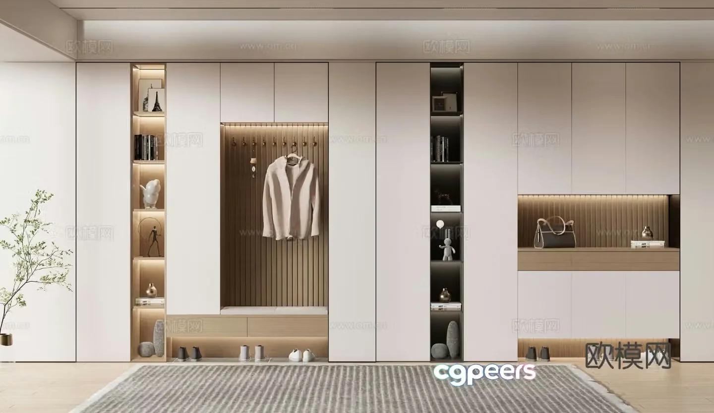 Modern entry shoe cabinet custom shoe cabinet entrance shoe cabinet 3D model