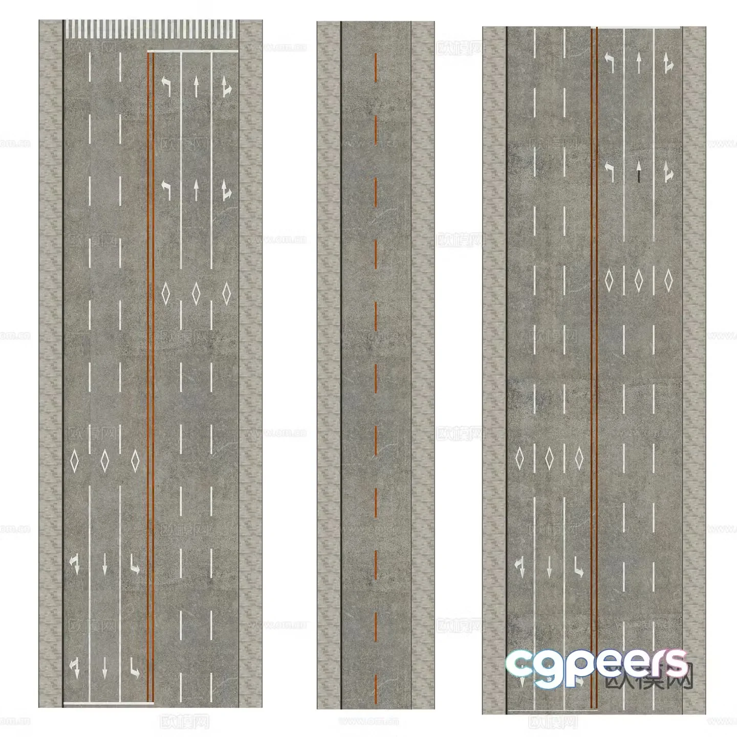 Modern municipal road highway 3d model