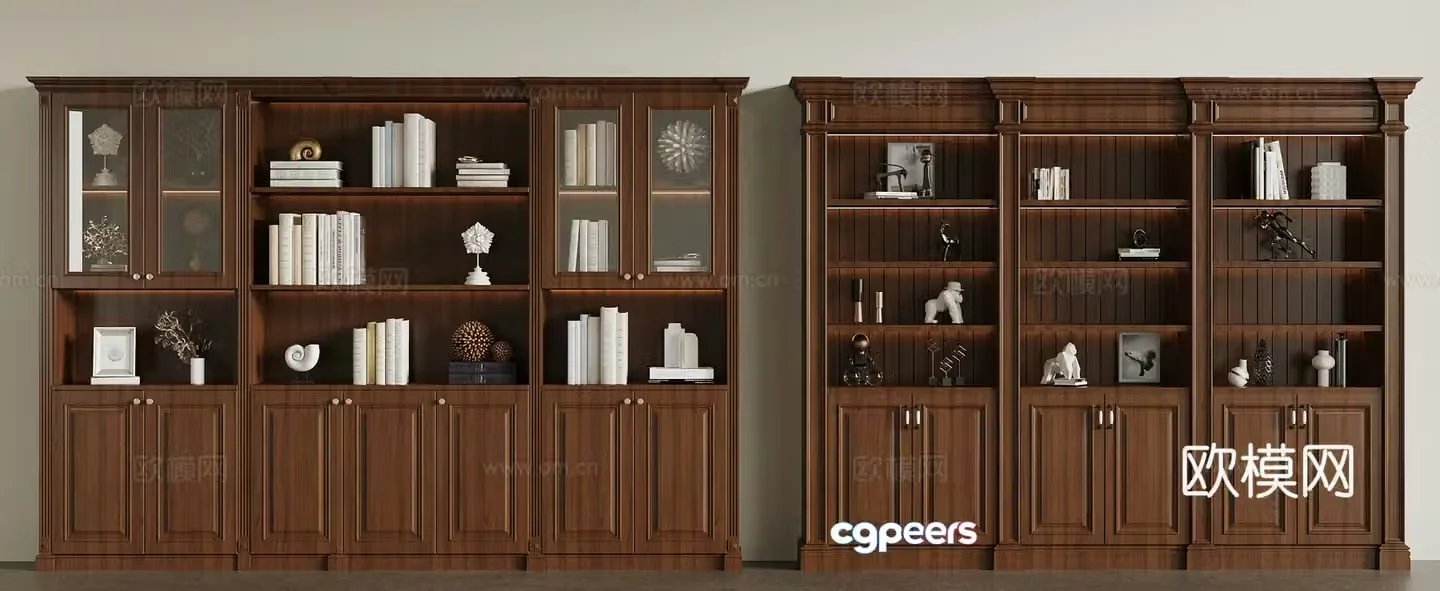 Bookcase American bookcase 3D model