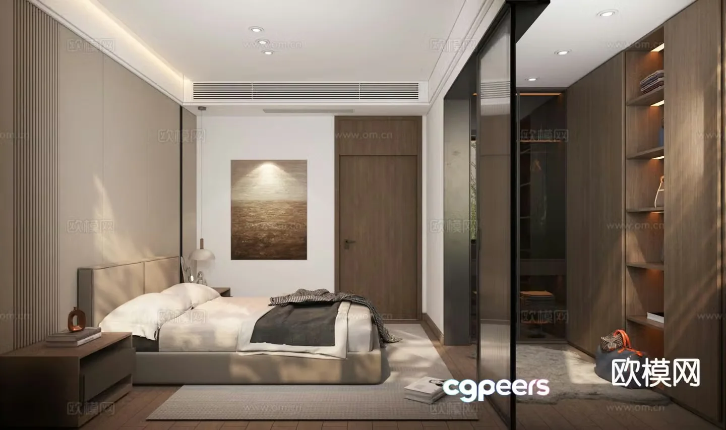 Italian style bedroom master bedroom 3d model