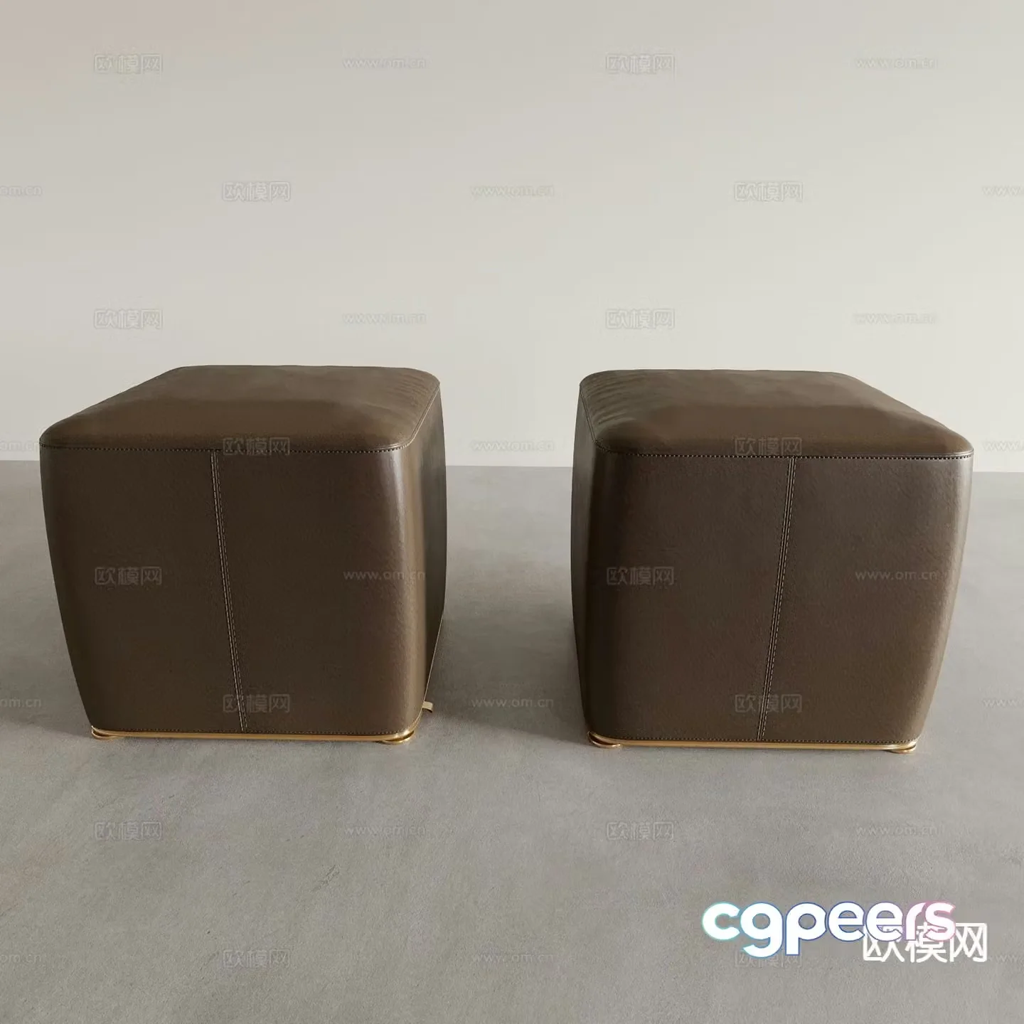 Square stool dressing stool shoe changing stool sofa stool 3D model