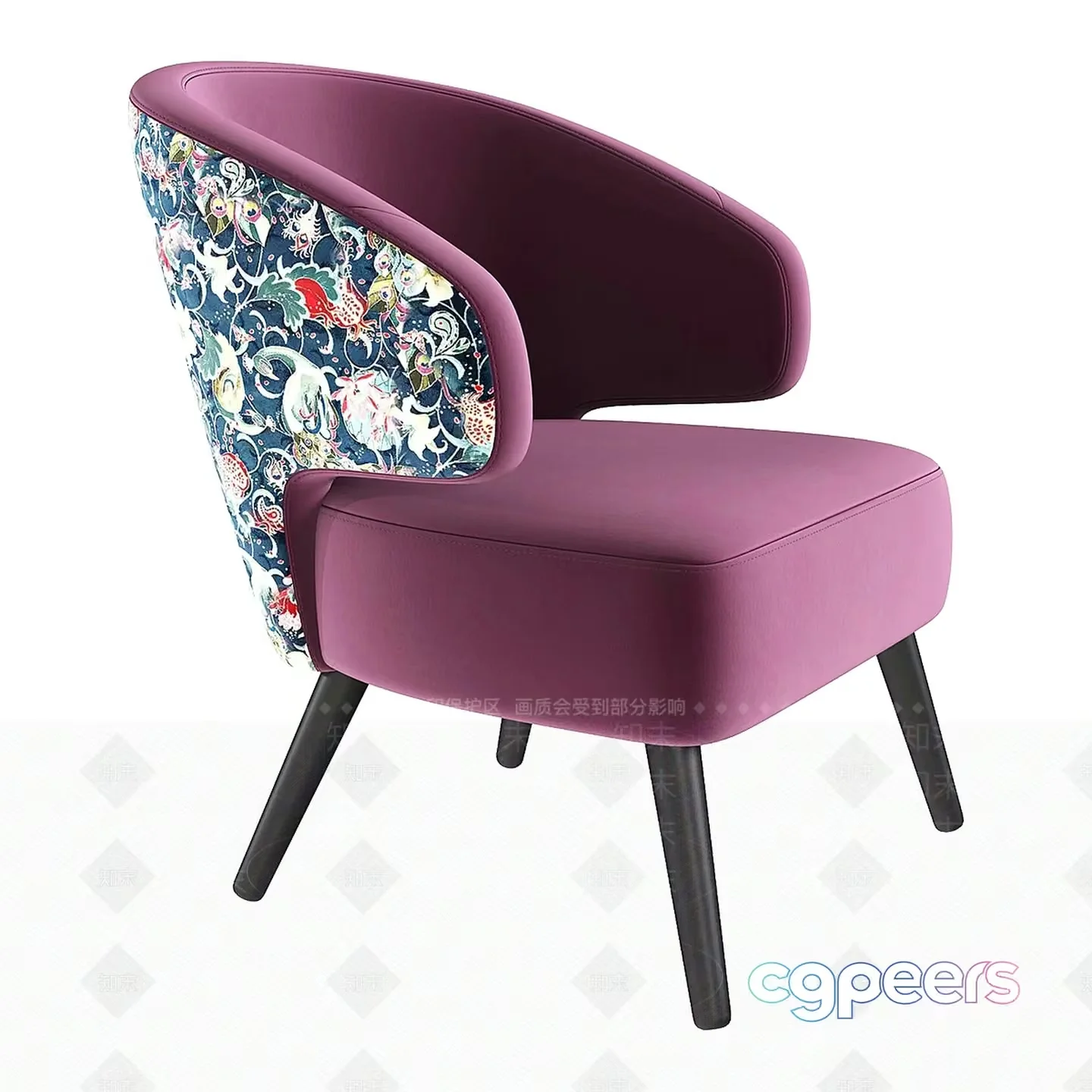 Modern Purple Chair 3D Model – 5157 – VRAY Render