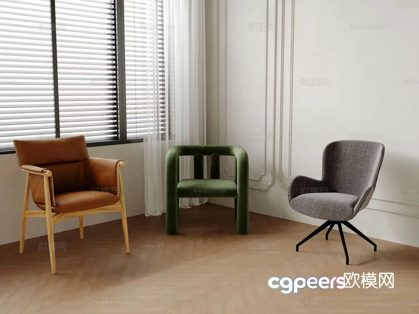 Single chair dining chair sofa chair 3d model