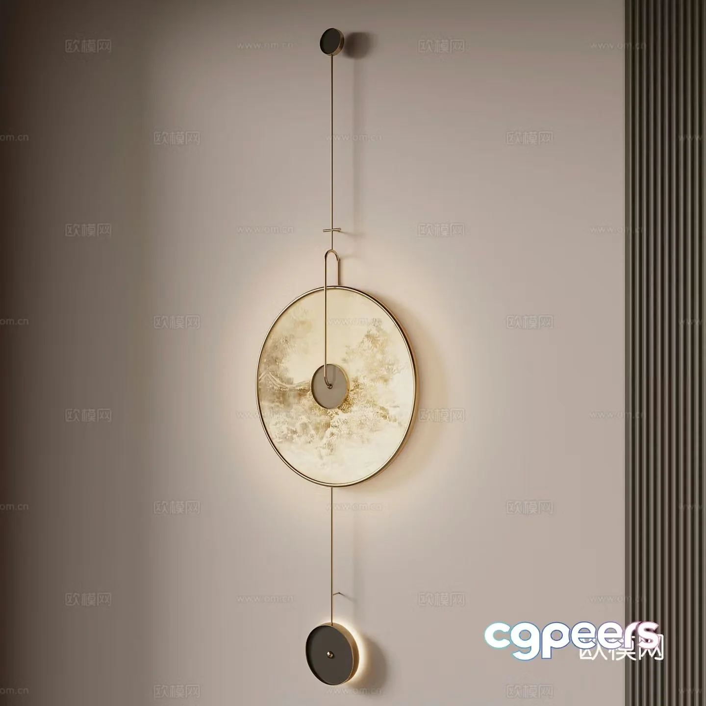 New Chinese chandeliers wall lamp 3d model